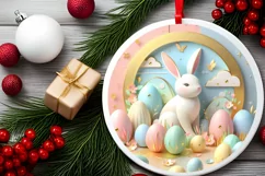 Round Christmas Ornament Sublimation|Clipart Product Image 2