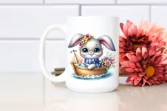 Easter Bunny Cold Egg Flower, Clipart |T-shirt, Mug PNG Product Image 3