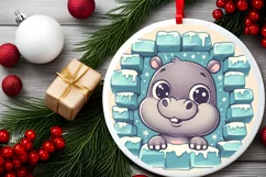 Round Christmas Ornament Sublimation|Clipart Product Image 2