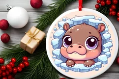Round Christmas Ornament Sublimation|Clipart Product Image 2