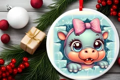 Round Christmas Ornament Sublimation|Clipart Product Image 2