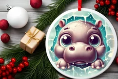 Round Christmas Ornament Sublimation|Clipart Product Image 2