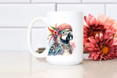 Funny Cute Parrot Vintage Look | Sublimation Clipart Product Image 2