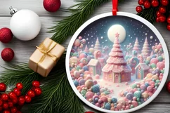 Pastel Molten Candy Christmas Scene PNG Product Image 2