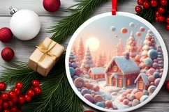 Pastel Molten Candy Christmas Scene PNG Product Image 2