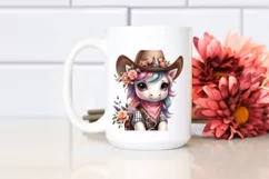 Unicorn Cowboy Flower Clipart | Sublimation Product Image 2
