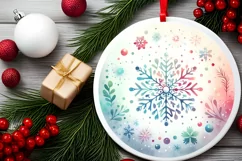 Round Christmas Ornament Sublimation|Clipart Product Image 2
