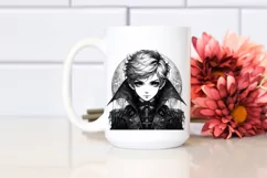 background,A Detailed Gothic Boy Watercolor Clipart Product Image 2