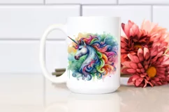 Baby Unicorn with Abstract Background PNG Product Image 2