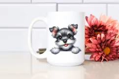 Crazy Miniature Schnauzer Watercolor Clipart Product Image 2