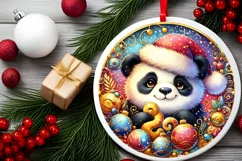 Round Christmas Ornament Sublimation|Clipart Product Image 2