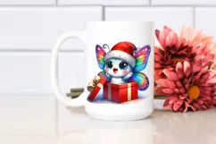 Expressive Baby Butterfly with Santa Hat, Transparent PNG Product Image 2