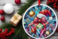 Round Christmas Ornament Sublimation|Clipart Product Image 1