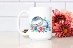 Colorful Baby Seal Sleeping in a Flower | Clipart Product Image 2
