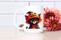 Cute Baby Black Cat Halloween Sublimation Clipart Product Image 2
