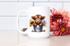 Cute Baby Cow with Sunflower PNG Product Image 2