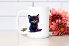 Cute Baby Black Cat Grave Sublimation Clipart Product Image 2