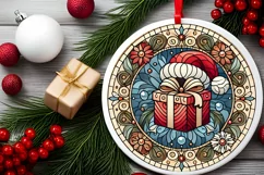 Round Christmas Ornament Sublimation|Clipart Product Image 1