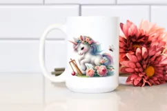 Cute Baby Unicorn Playing Cricket | Clipart Product Image 2