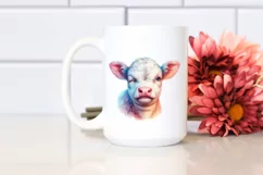 Colorful Baby Cow Winking, PNG Product Image 2