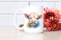 Winking Baby Cow Watercolor PNG Product Image 2