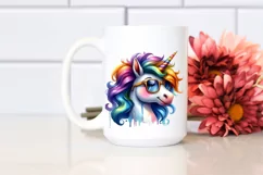 Expressive Unicorn with Funny Haircut PNG Product Image 2