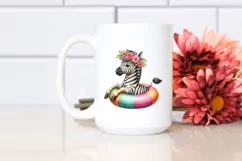 Zebra Wreath Inflatable Ring Watercolor Sublimation Clipart Product Image 2