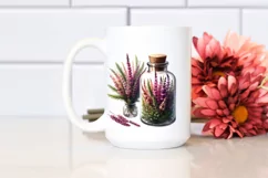 Watercolor Bottle with Large Heather | Sublimation | Product Image 2