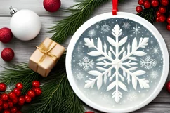 Round Christmas Ornament Sublimation|Clipart Product Image 2