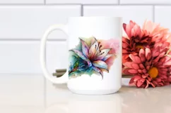Vibrant Pastel Stained Lily with Transparent Material PNG Product Image 2