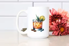 Whiskey Sour Watercolor Sublimation Clipart Product Image 2