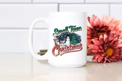 Retro Small Town Christmas Clipart PNG Product Image 2