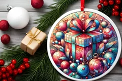 Round Christmas Ornament Sublimation|Clipart Product Image 2