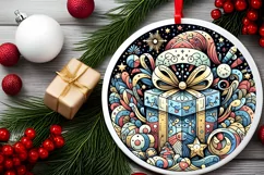 Round Christmas Ornament Sublimation|Clipart Product Image 2