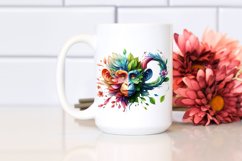 Abstract Vibrant Watercolor Monkey with Flowers and Leaves Product Image 2