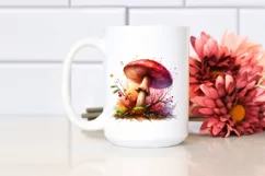 Detailed Mushroom Watercolor Splash PNG Product Image 2