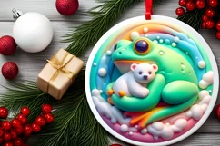 Round Christmas Ornament Sublimation|Clipart Product Image 1