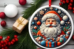 Round Christmas Ornament Sublimation|Clipart Product Image 2