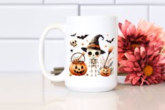 Halloween Skeleton Washed Watercolor PNG Product Image 2