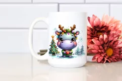 Expressive Baby Hippo with Tea Cup, Transparent PNG Product Image 2