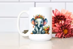 Quirky Elephant Autumn Basket | Sublimation | Clipart Product Image 2