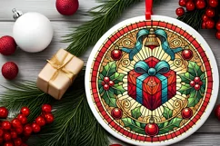 Round Christmas Ornament Sublimation|Clipart Product Image 1