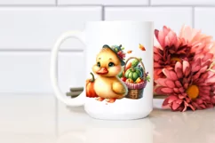 Colorful Baby Duck Autumn | Sublimation | Clipart Product Image 2