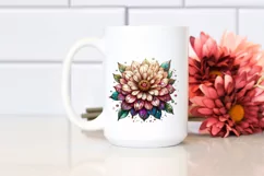 Detailed Stained Zinnia | Sublimation | Clipart Product Image 2
