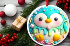 Round Christmas Ornament Sublimation|Clipart Product Image 2