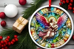 Round Christmas Ornament Sublimation|Clipart Product Image 1