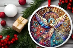 Round Christmas Ornament Sublimation|Clipart Product Image 1