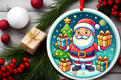 Round Christmass Ornament PNG Product Image 2