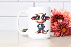 Funny Baby Cow with Shoes Clipart Product Image 2