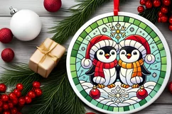 Round Christmas Ornament Sublimation|Clipart Product Image 1